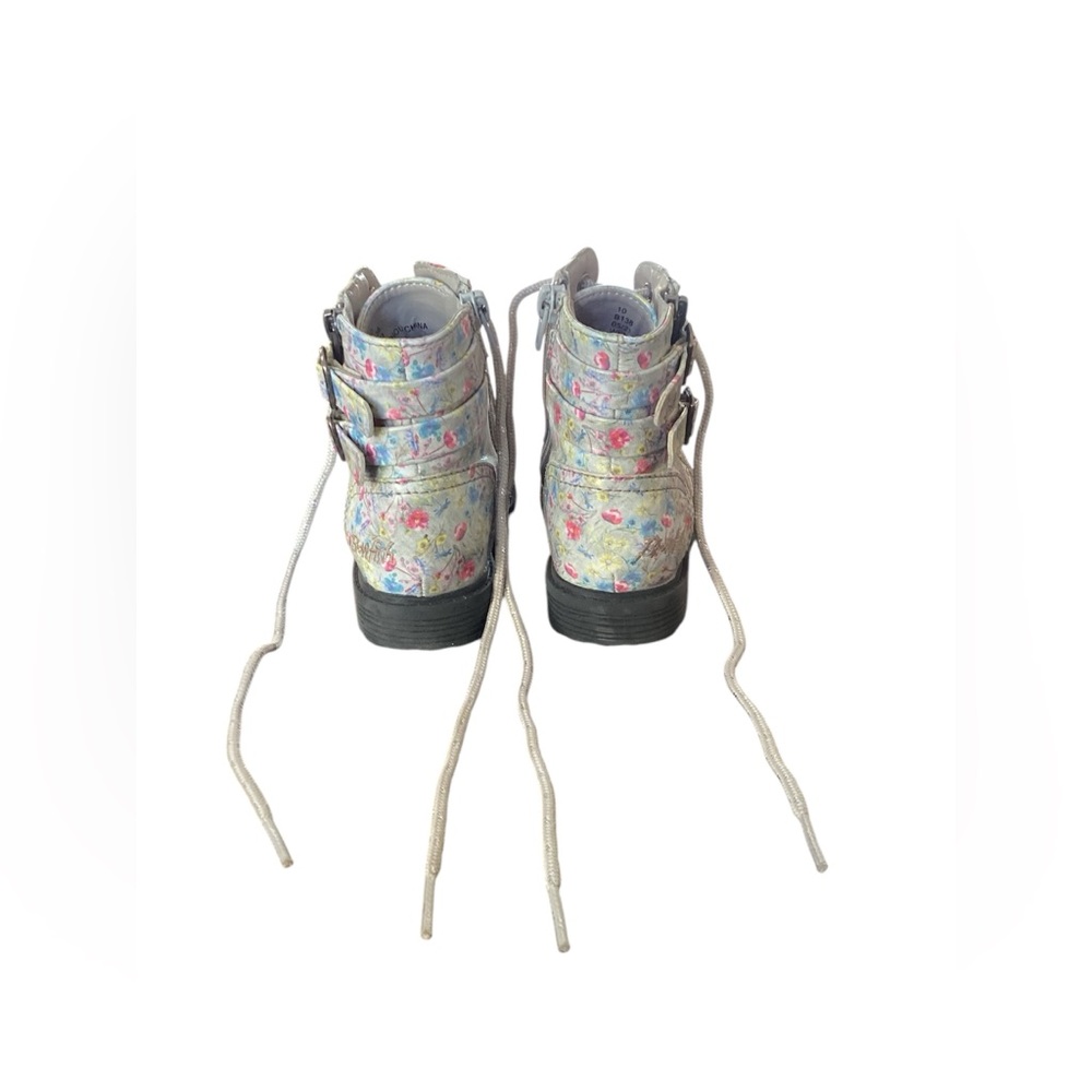 Toddler Blowfish Malibu RYA-T Gray Freedom Floral Print Zip Up/Tie Boot Size 10 - Picture 4 of 6